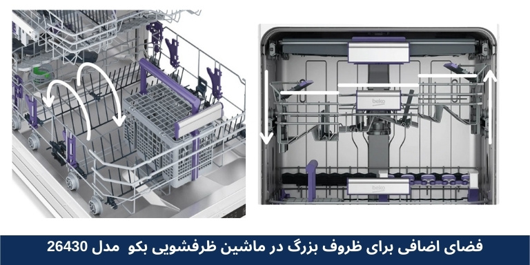 فضای بیشتر برای ظروف بزرگ در ماشین ظرفشویی بکو 26430